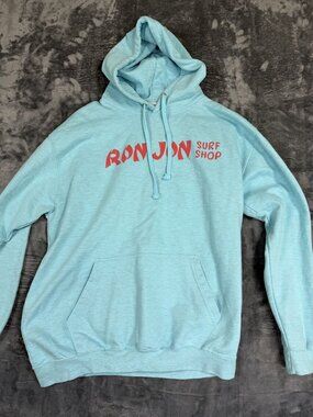 Ron Jon Surf Shop Mens Hoodie XL Blue Pullover Hooded Sweatshirt